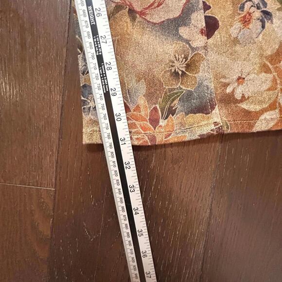 Musera Floral Patterned Flare Pants Size 29 70's Style 100% Cotton - Picture 6 of 7